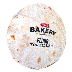H-E-B Bakery Flour Tortilla Throw Blanket 67" Large Round Soft Fleece Plush